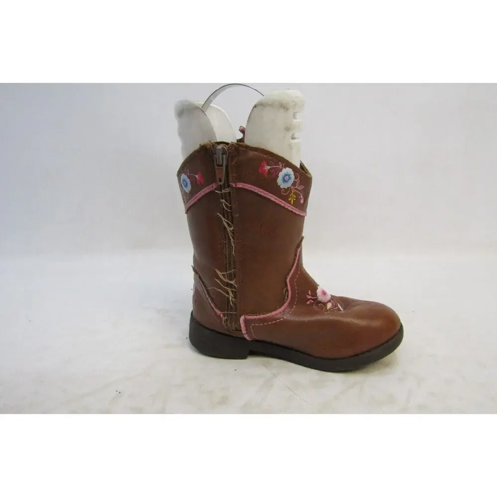 Spirit Dreamworks Wild and Free Toddler Size 7 Brown Zip Cowboy Boots